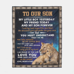 Love Son   To Our Son I Proud Of You And Love You Fleece Blanket
