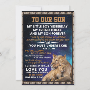 Love Son   To Our Son I Proud Of You And Love You Holiday Card
