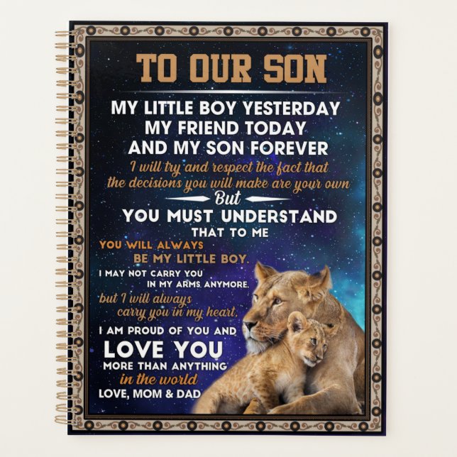 Love Son | To Our Son I Proud Of You And Love You Planner (Front)