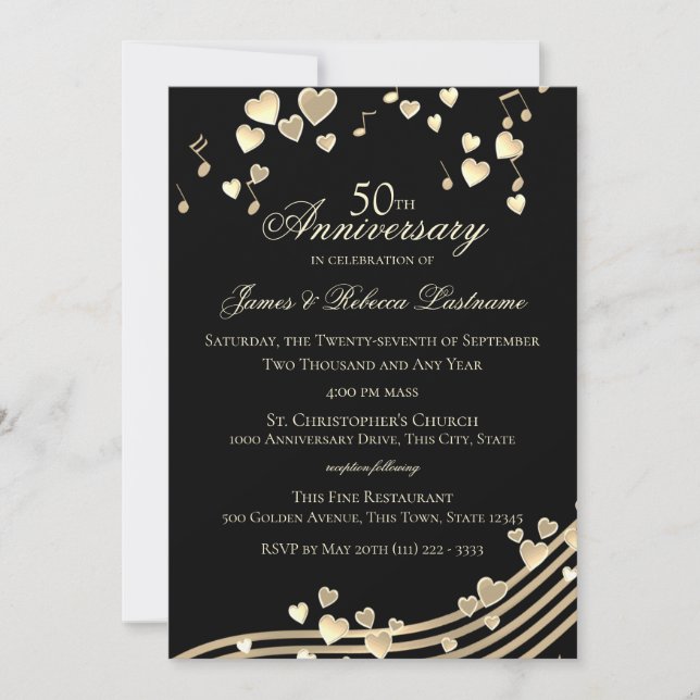 Love Song 50th Anniversary Invitation (Front)