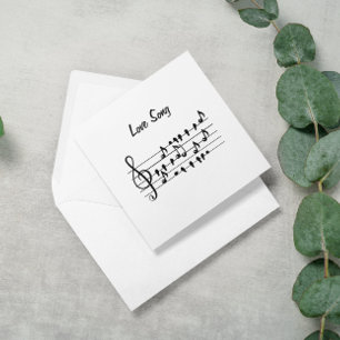 Love song, birds sitting in between musical notes