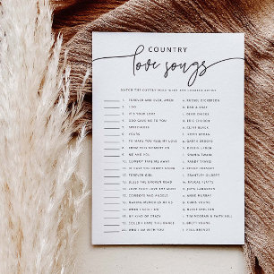Love Song Match Bridal Shower Game Activity Card