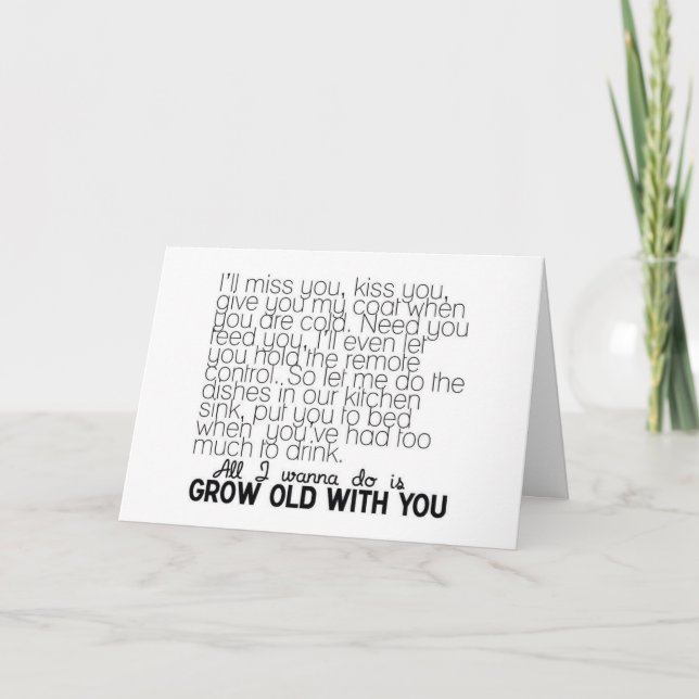 LOVE SONG WANT TO GROW OLD WITH YOU MISS U CARD (Front)