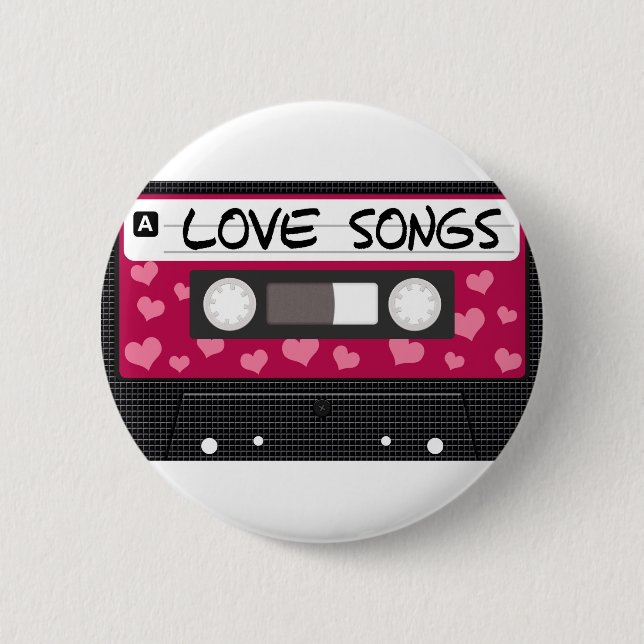 Love Songs Tape 6 Cm Round Badge (Front)