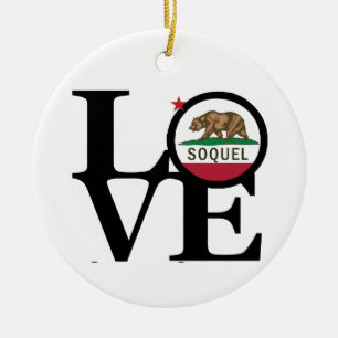 LOVE Soquel CA Ceramic Tree Decoration