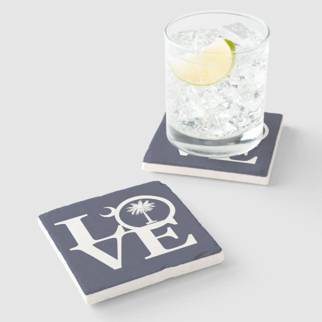 LOVE South Carolina  Stone Coaster (Side)