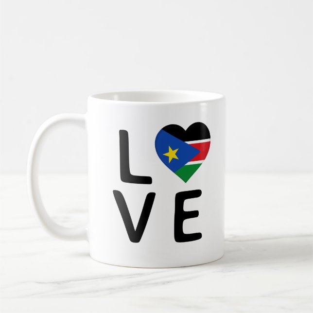 Love - South Sudan Flag Coffee Mug (Left)