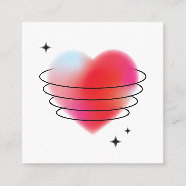 Love space hitech red valentine heart enclosure card (Front)