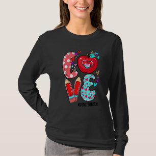 LOVE Spanic Teacher Life Leopard Heart Valentine's T-Shirt