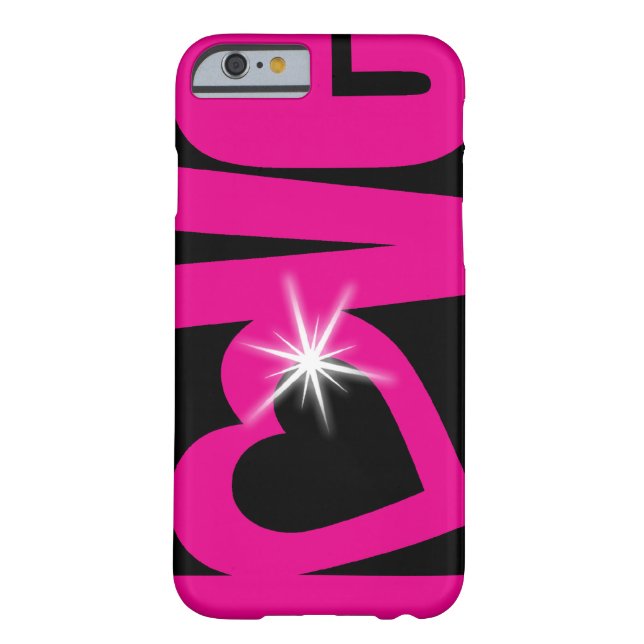 Love sparkle pink & black text case (Back)