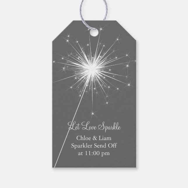 Love Sparkles Gift Tag - grey (Front)