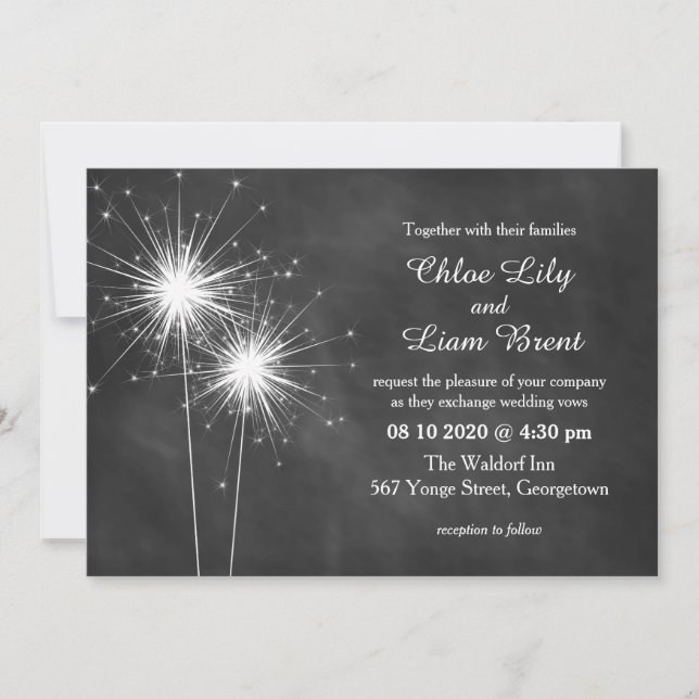 Love Sparkles Wedding Invitation (Front)