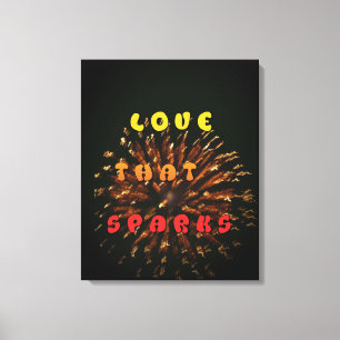 Love Sparks: Ignite the Night with Golden Passion Canvas Print