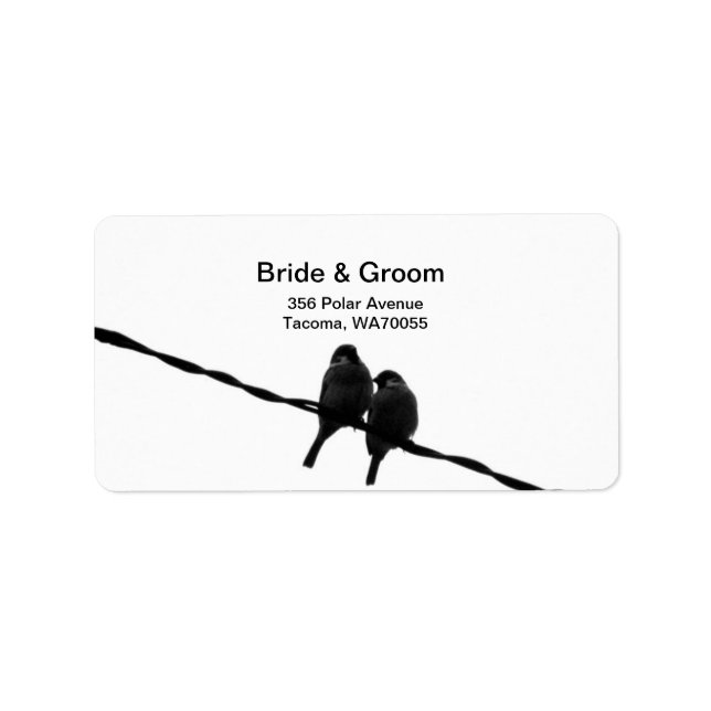 Love/Sparrows on Wire Wedding Label (Front)