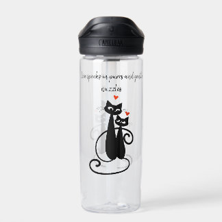 love speaks in purrs and gentle nuzzles water bottle