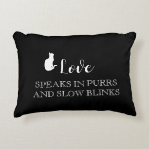 Love Speaks in Purrs Cat Mom Pillow