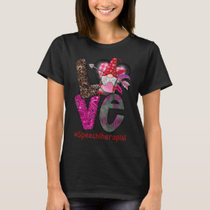 Love Speech Therapist SLP Gnome Valentine's Day he T-Shirt