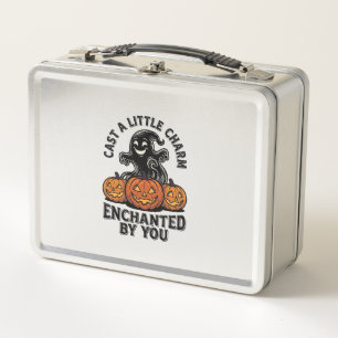 Love Spell Ghost Vintage Halloween Pumpkin Art_1 Metal Lunch Box