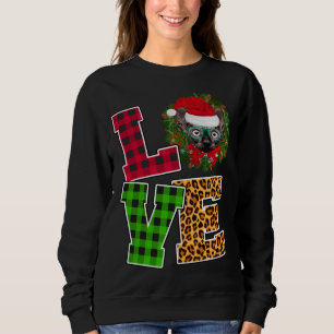 Love Sphynx Cat Santa Hat Leopard Funny Christmas  Sweatshirt