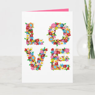 LOVE Spring Flowers Blank / Invitation Card