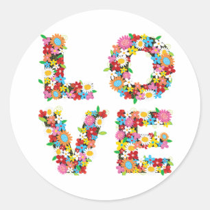 LOVE Spring Flowers Sticker