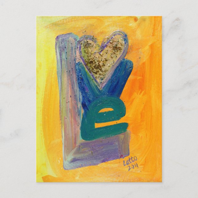 Love Spring Stack Glitter Postcard (Front)
