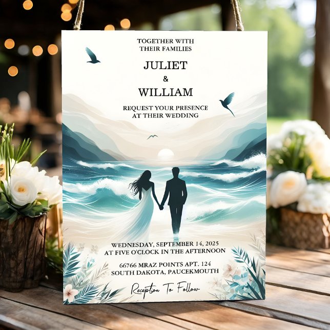 Love Spring Summer Ocean Beach Destination Wedding Invitation (Creator Uploaded)