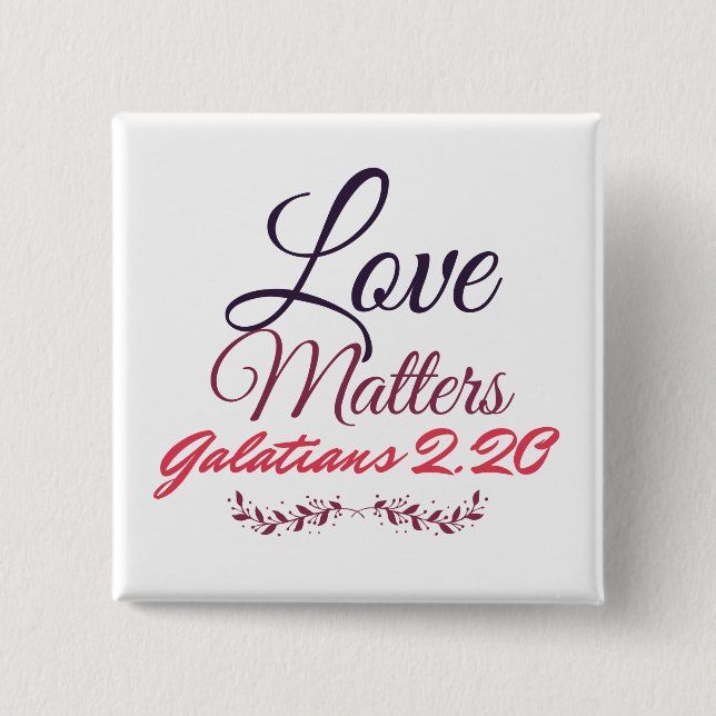 Love  Square Button (Front)