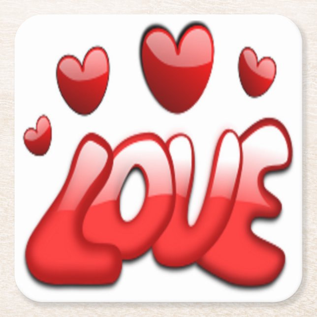 LOVE SQUARE PAPER COASTER (Front)