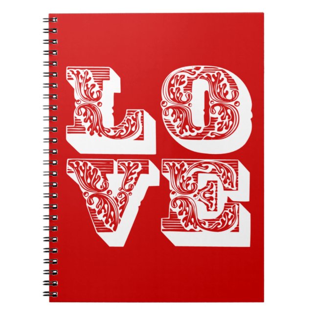 LOVE Square Spiral Notebook (Front)