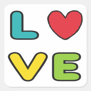 Love Square Sticker