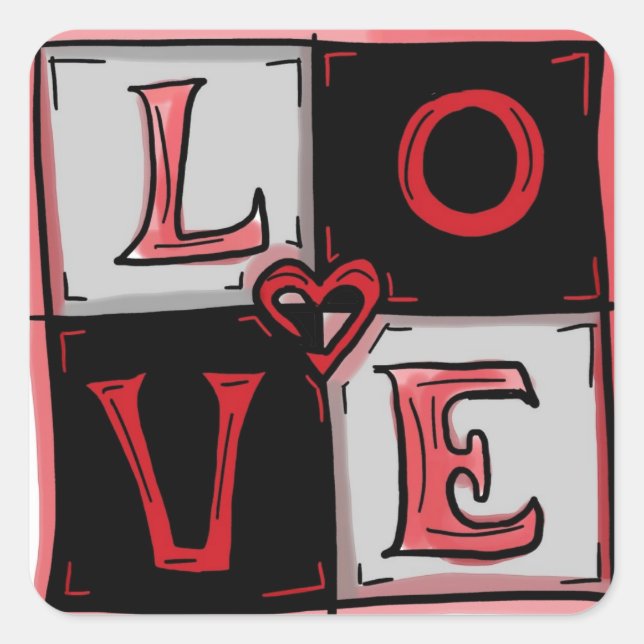 Love square stickers (Front)