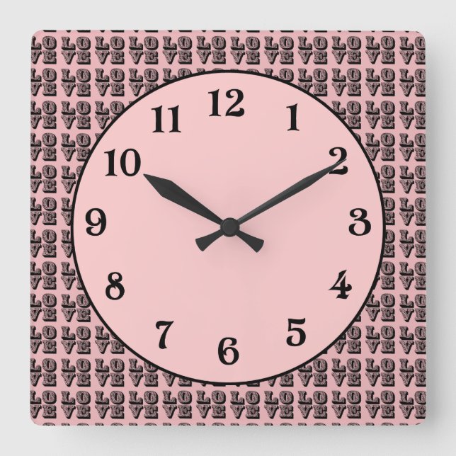 LOVE SQUARE WALL CLOCK (Front)