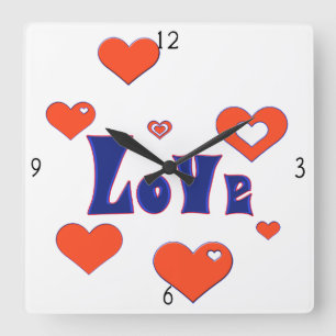 Love Square Wall Clock