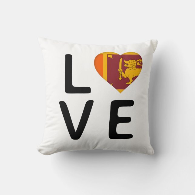 Love - Sri Lanka Flag Cushion (Front)