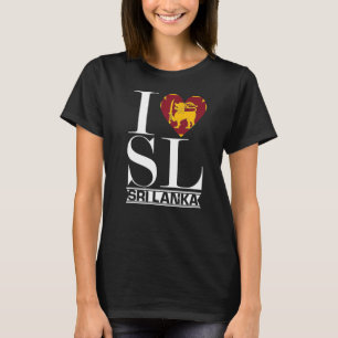 Love Sri Lanka Heart Summer Vacation Flag Sri Lank T-Shirt