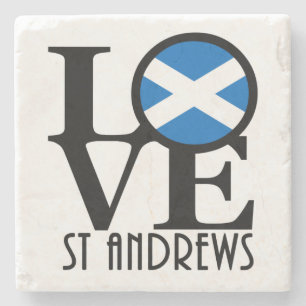 LOVE St Andrews Scotland Stone Coaster