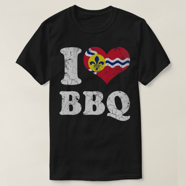 Love St Louis Missouri BBQ Barbecue Grilling Grill T-Shirt (Design Front)