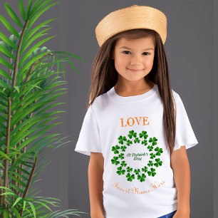 Love St Patrick's Day Shamrock Circle Personalised T-Shirt
