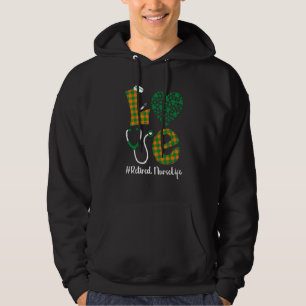 Love St Patrick's Retired Nurse Life Irish Shamroc Hoodie