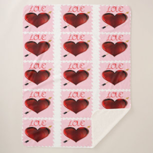 Love Stamps Sherpa Blanket
