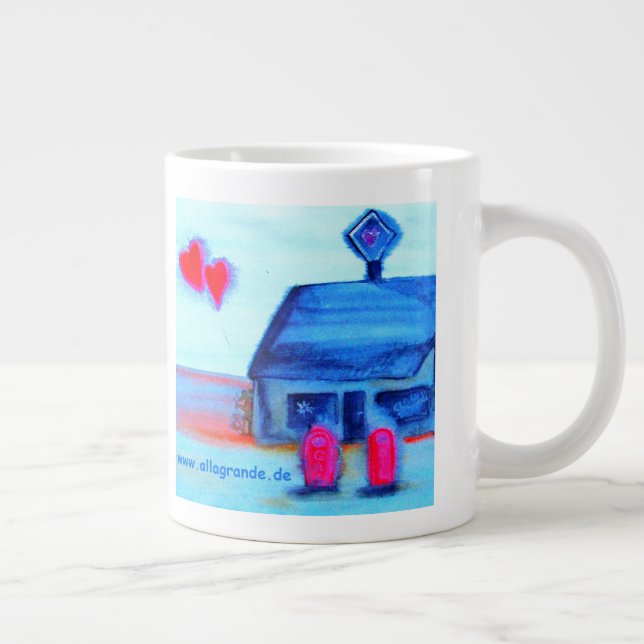 ...love station...art by Jutta Gabriel... Large Coffee Mug (Right)