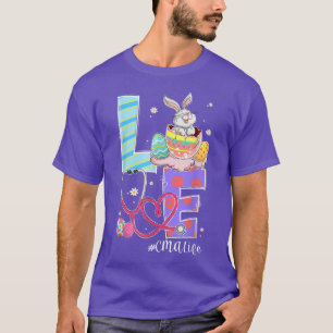 LOVE Stethoscope CMA Life Nurse Bunny Easter Day C T-Shirt