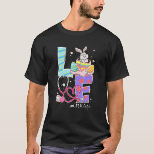 LOVE Stethoscope CNA Life Nurse Bunny Easter Day C T-Shirt