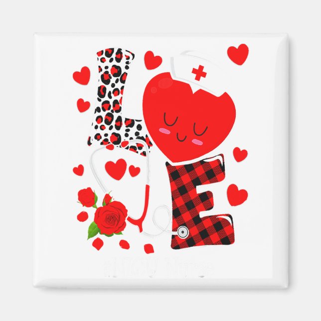 Love Stethoscope Heart Nicu Nurse Valentines Day  Magnet (Front)