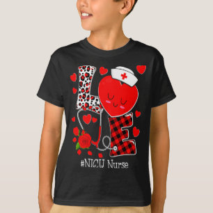 Love Stethoscope Heart Nicu Nurse Valentines Day  T-Shirt