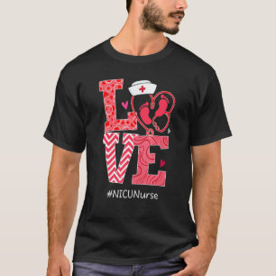 Love Stethoscope Nicu Nurse Nursing Funny Valentin T-Shirt