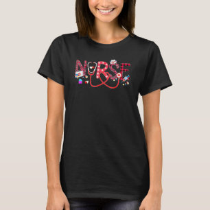 LOVE Stethoscope Nurse Life Valentine Day 2022 Wom T-Shirt