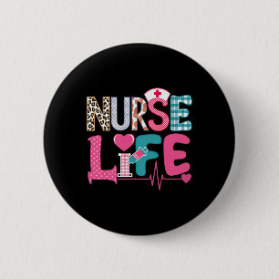 Love Stethoscope Nurse Life Valentine Day 6 Cm Round Badge