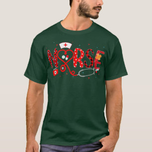 LOVE Stethoscope Nurse Life Valentine Day Leopard T-Shirt